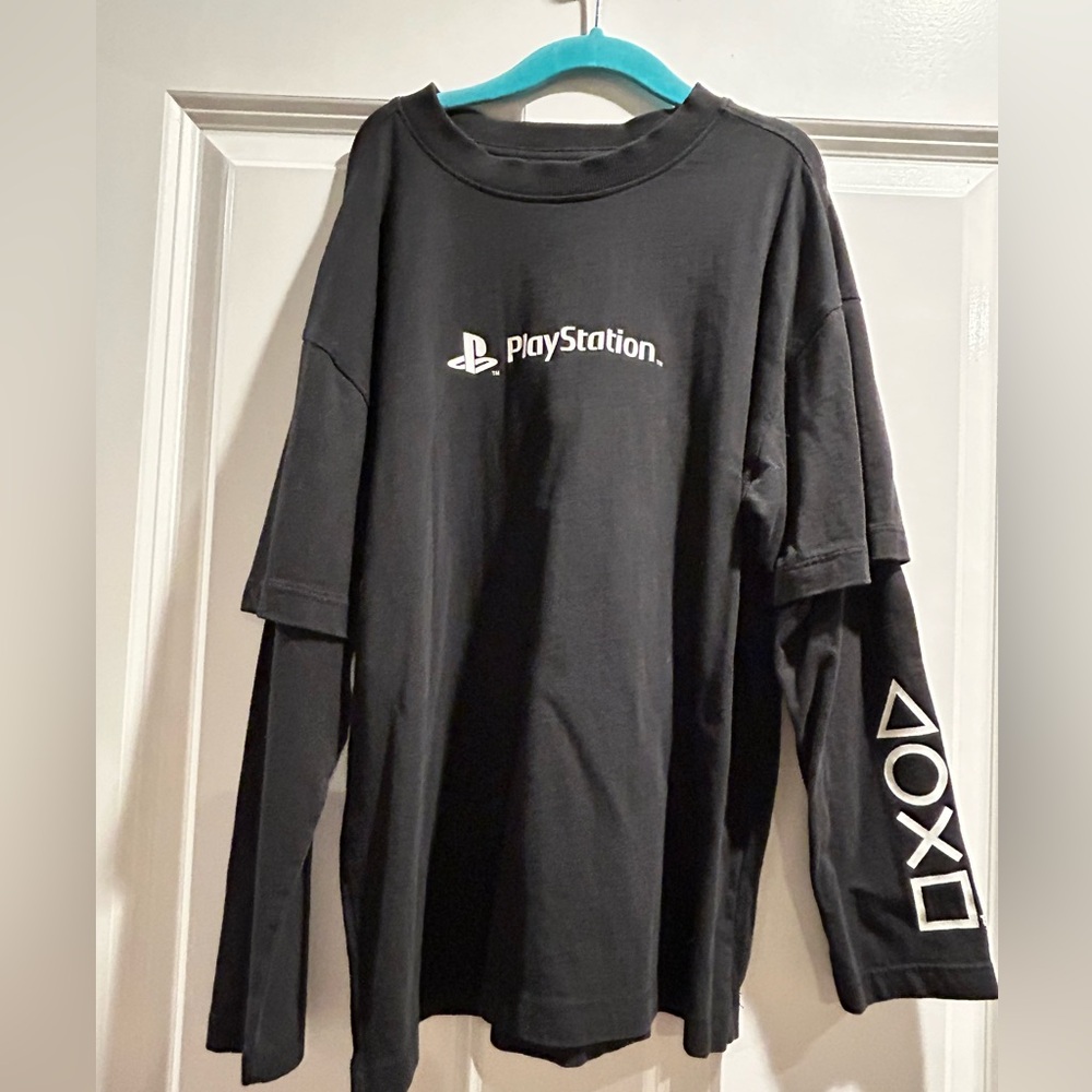 Zara Black Crewneck Sweatshirt with White Label Sz 9